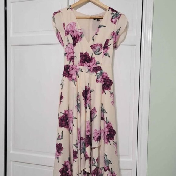 Lulus French Countryside High Low Blush Floral Dress - XS - Picture 1 of 3